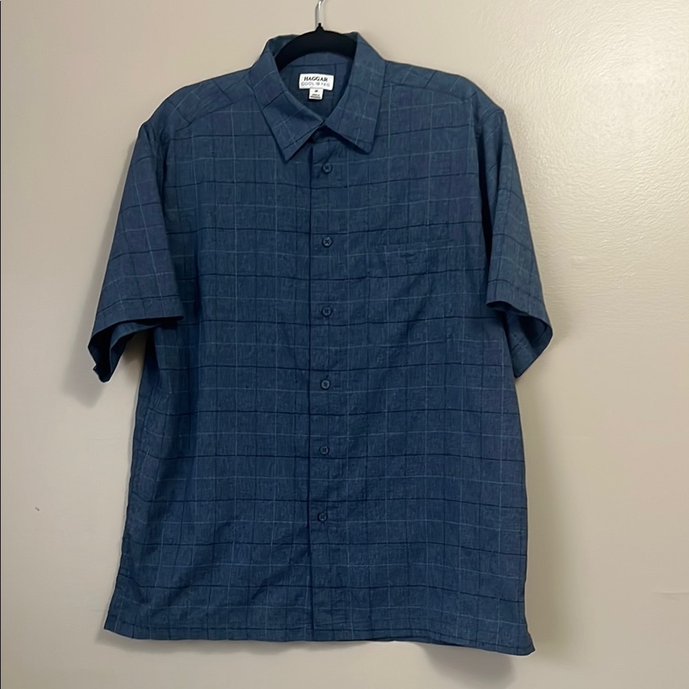 Men's Blue Short Sleeve Shirt